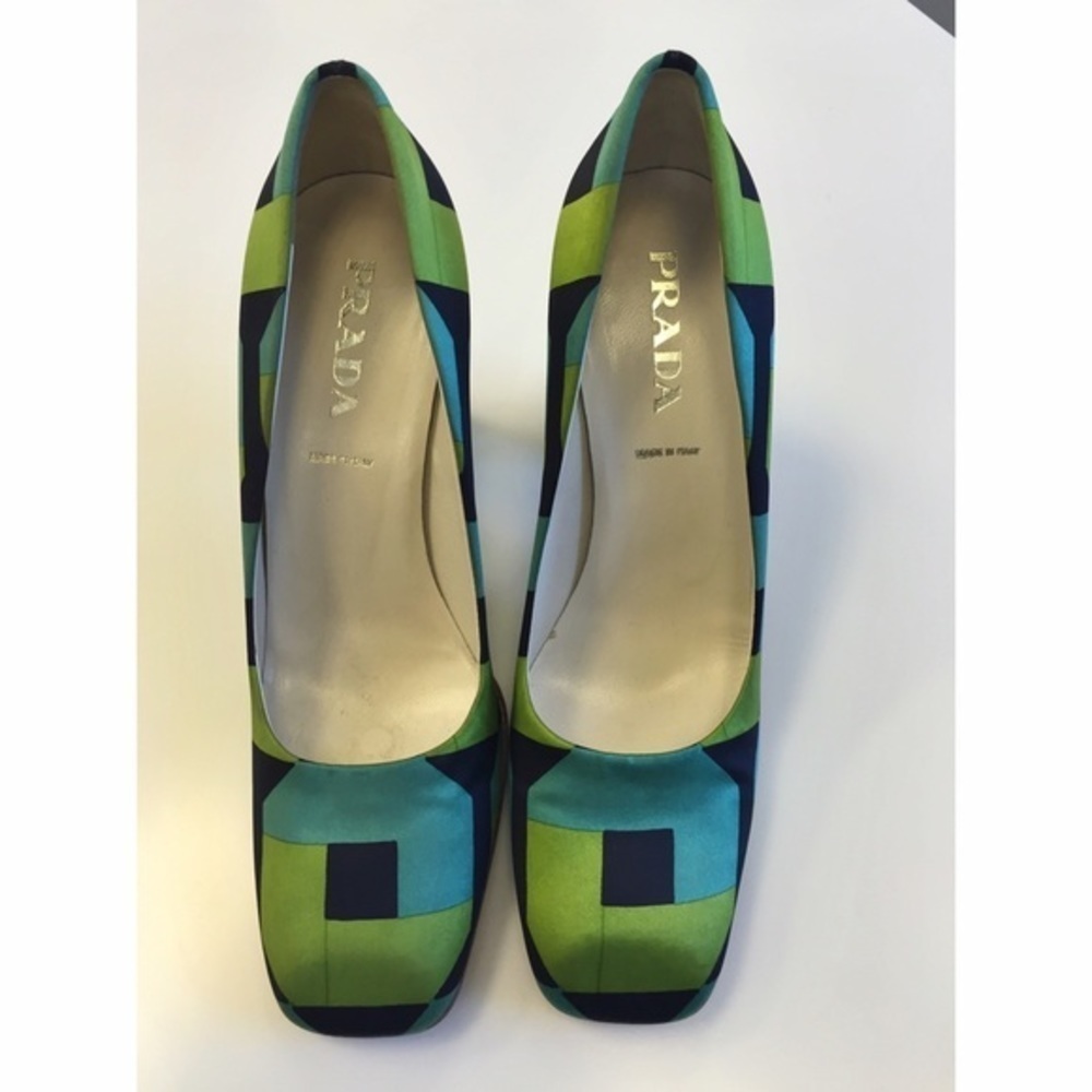 Prada Green, Teal & Black Heels - Picture 2 of 4